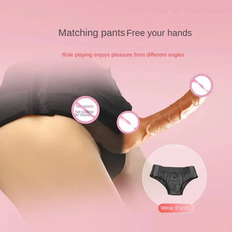 Double head wearable dildo with vibrator, G-spot stimulator, and vaginal massager for women, featuring dual-player design.