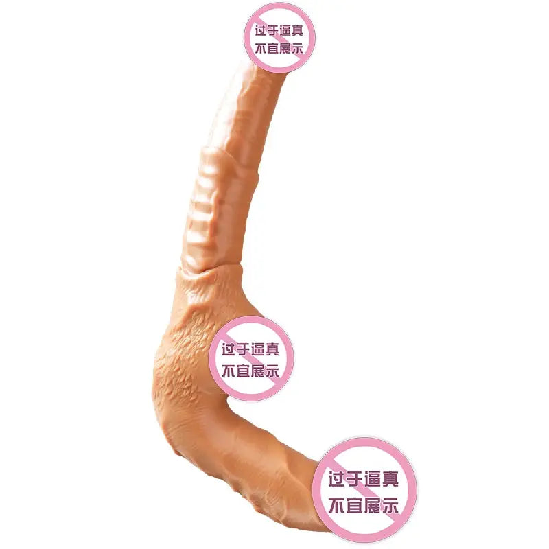 Double head wearable dildo with vibrator for G-spot stimulation, designed for women and couples, featuring flexible, realistic design.