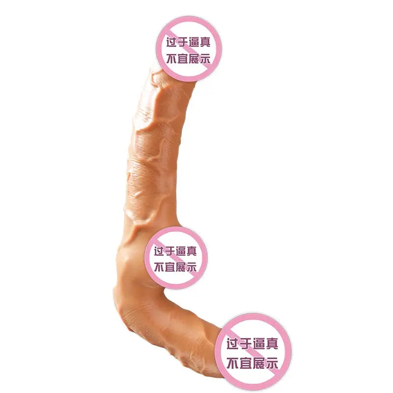 Double head wearable dildo with vibrator, G-spot stimulator, for women and couples, featuring realistic design and flexible material.