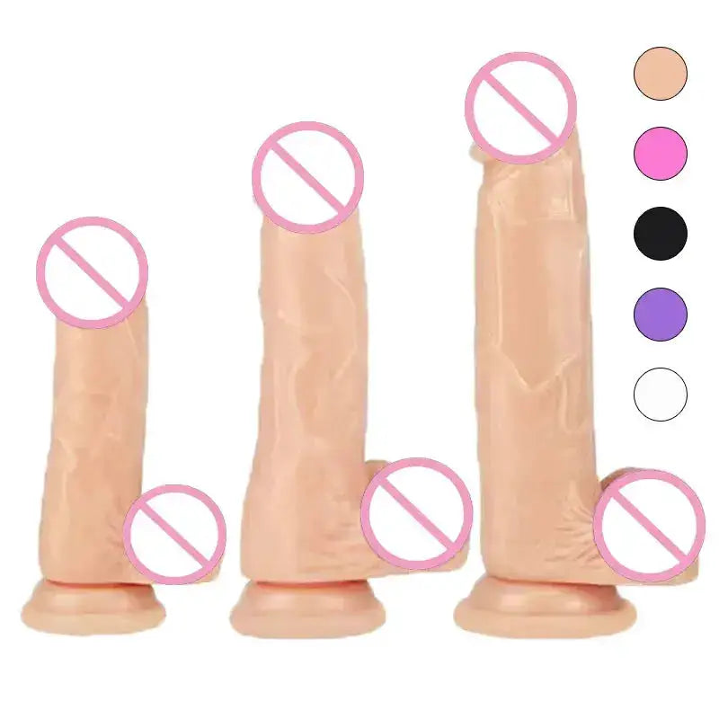 Realistic Dildo with Strong Suction Cup, Available in 5 Colors, Soft TPE Material, Perfect for Beginners and Advanced Users by Dropshipman