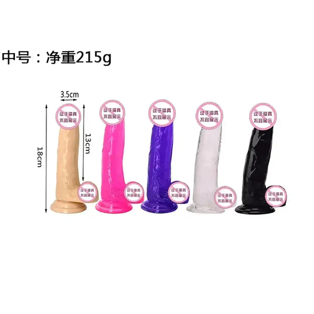 Realistic Dildo with Strong Suction Cup, Available in 5 Colors, Soft TPE Material, Perfect for Beginners and Advanced Users by Dropshipman