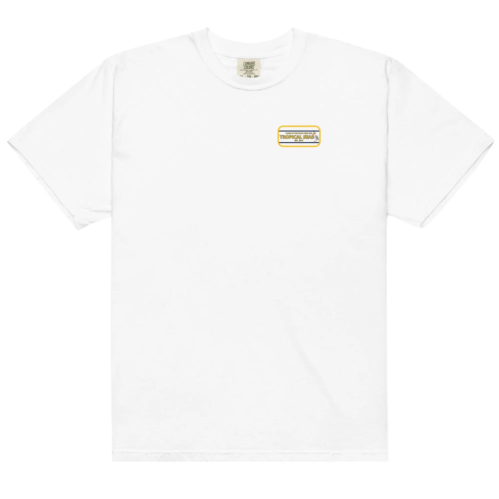 Men’s navy High Flying Sailor heavyweight T-shirt by SHOPEZRA L.L.C. with nautical graphic design and comfortable fit.