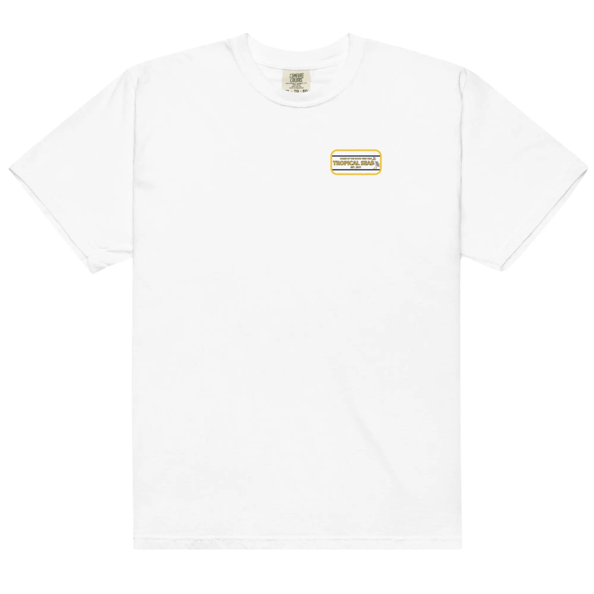Men’s navy High Flying Sailor heavyweight T-shirt by SHOPEZRA L.L.C. with nautical graphic design and comfortable fit.