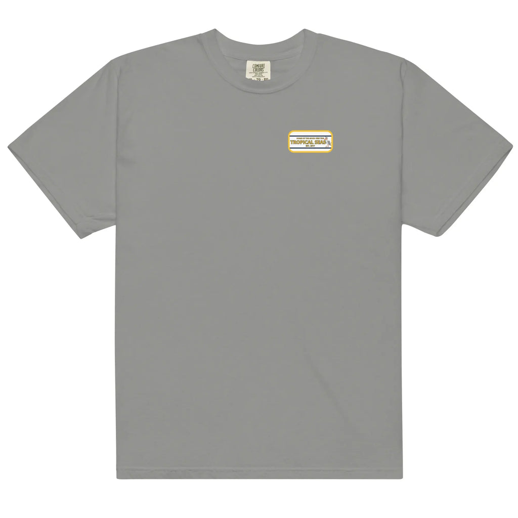 Men's navy heavyweight T-shirt with high-flying sailor graphic by SHOPEZRA L.L.C.