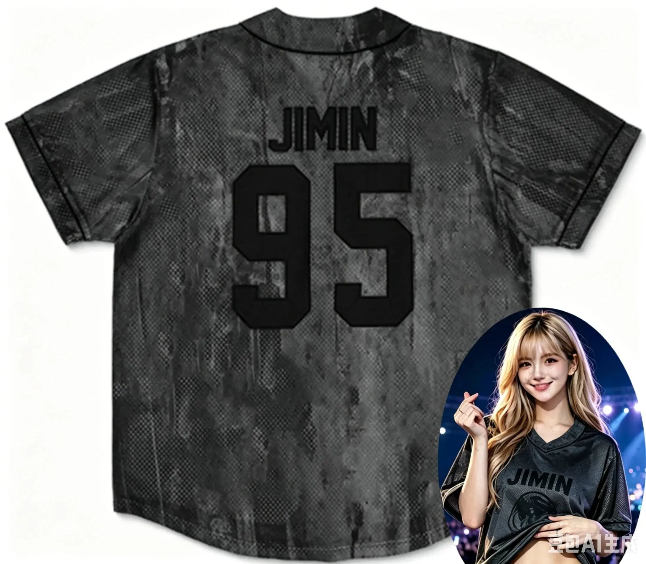 KPOP V-neck T-shirt for men and women with personalized print, suitable for teens, street dance, sports, and family matching.
