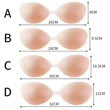 silicone push up chest stickers shoulder strap strapless invisible breast stickers waterproof breathable underwear bra female silicone bra by Dropshipman