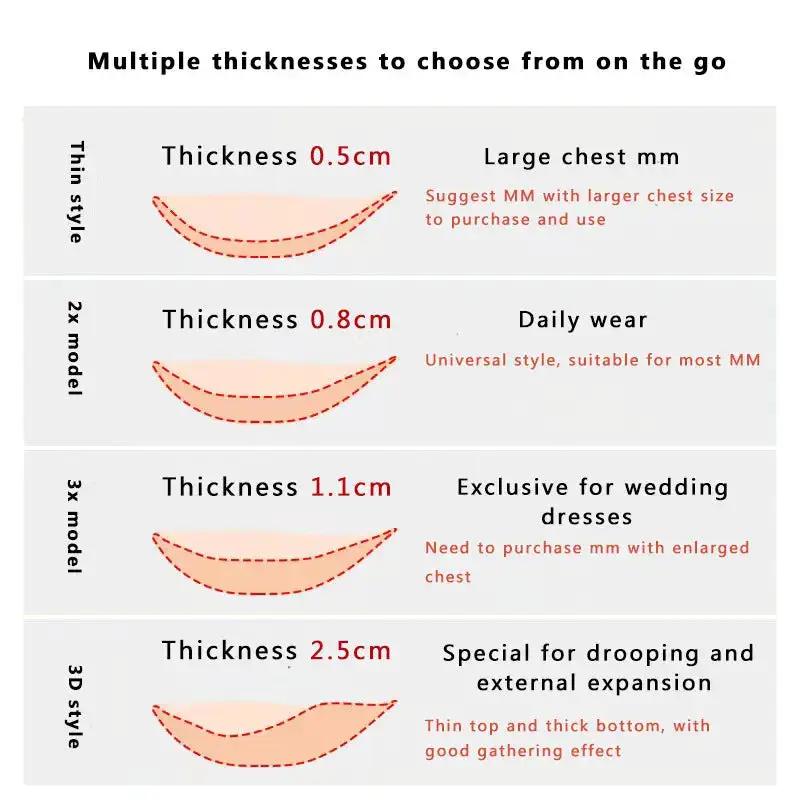 silicone push up chest stickers shoulder strap strapless invisible breast stickers waterproof breathable underwear bra female silicone bra by Dropshipman
