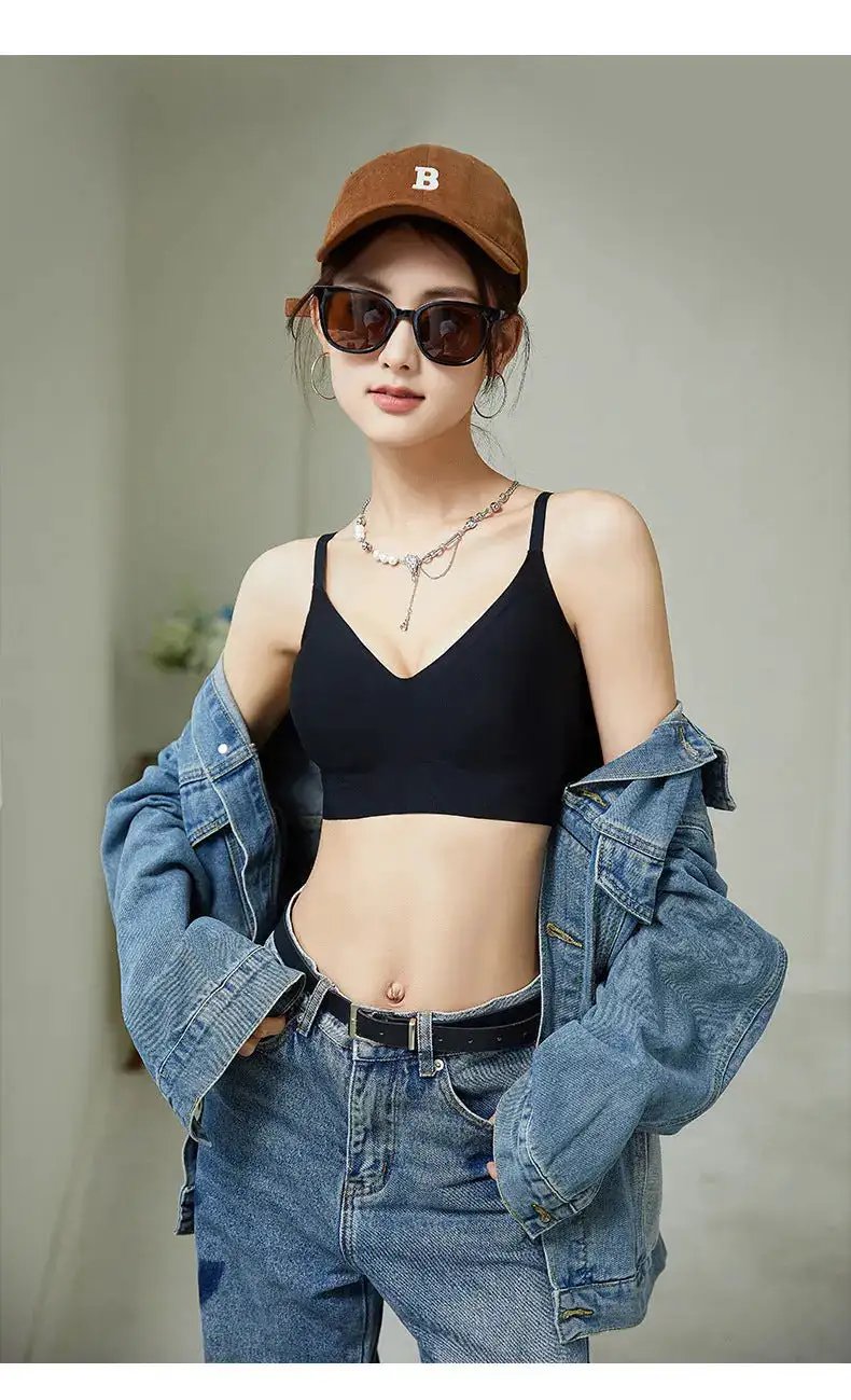 Liquid Foundation Seamless Underwear Jelly Soft Support Semi-fixed Cup No Steel Ring Breathable Comfortable Naked Women&