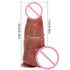 Realistic multi-function dildo with thrusting and vibrating features, remote control vibrator, suction cup for women’s pleasure.