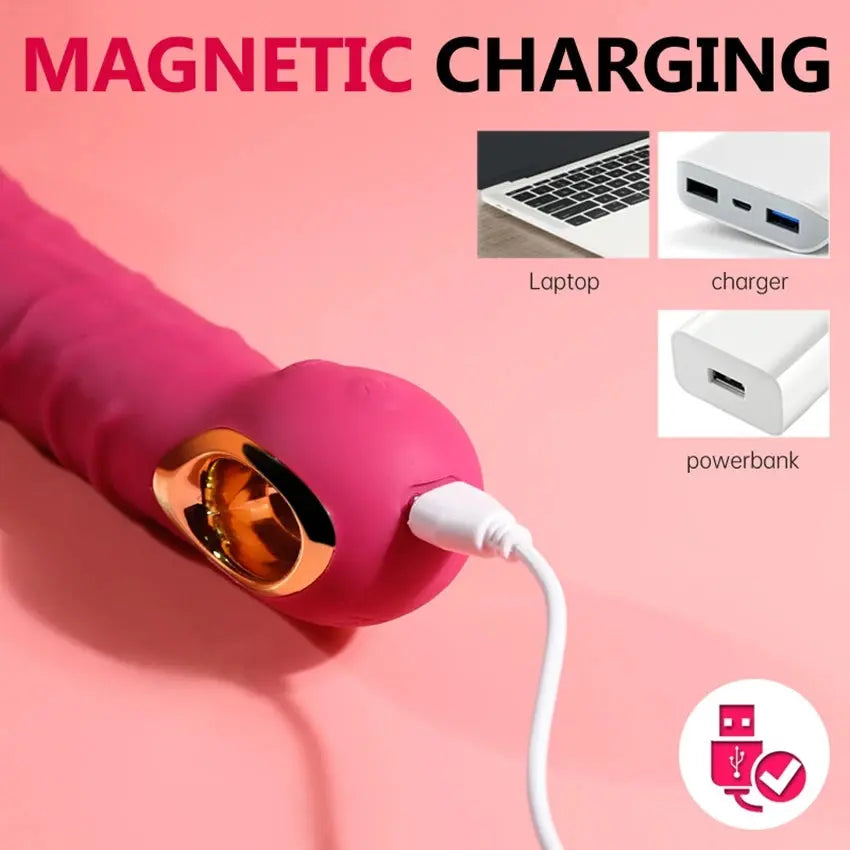 Silicone realistic dildo vibrator with large penis shape, anal plug, G-spot stimulator, and clitoris massager for women.