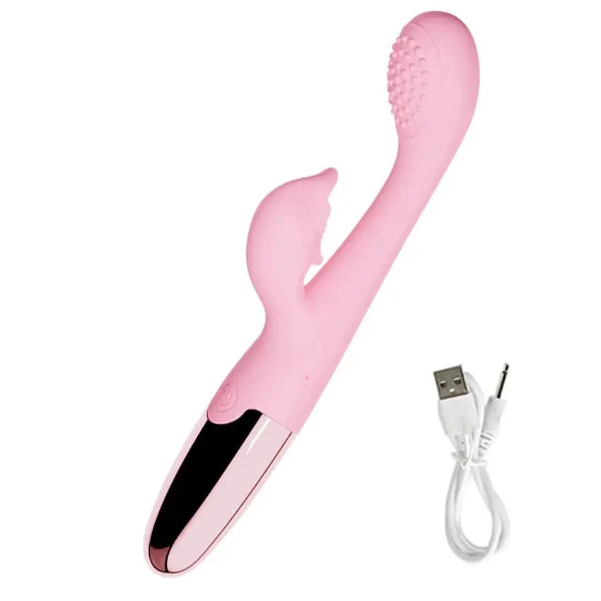 Silicone realistic dildo vibrator with big penis shape, anal plug, G-spot stimulator, and clitoris massager for adult women.