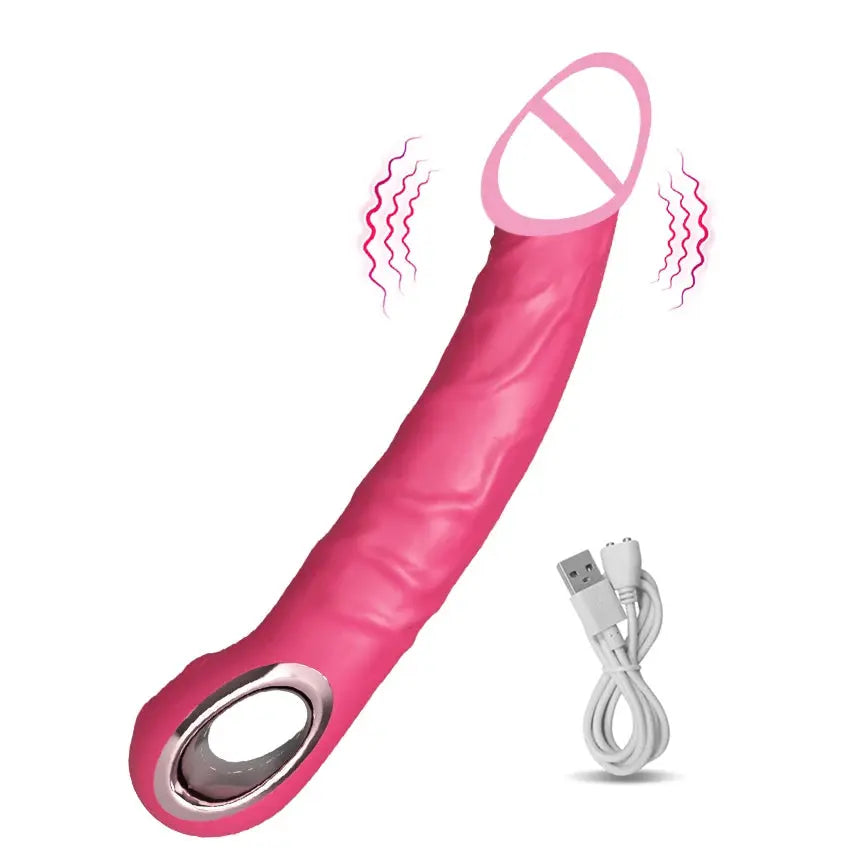 Silicone realistic dildo and vibrator with large penis shape, anal plug, G-spot stimulator, and clitoral massager for women.
