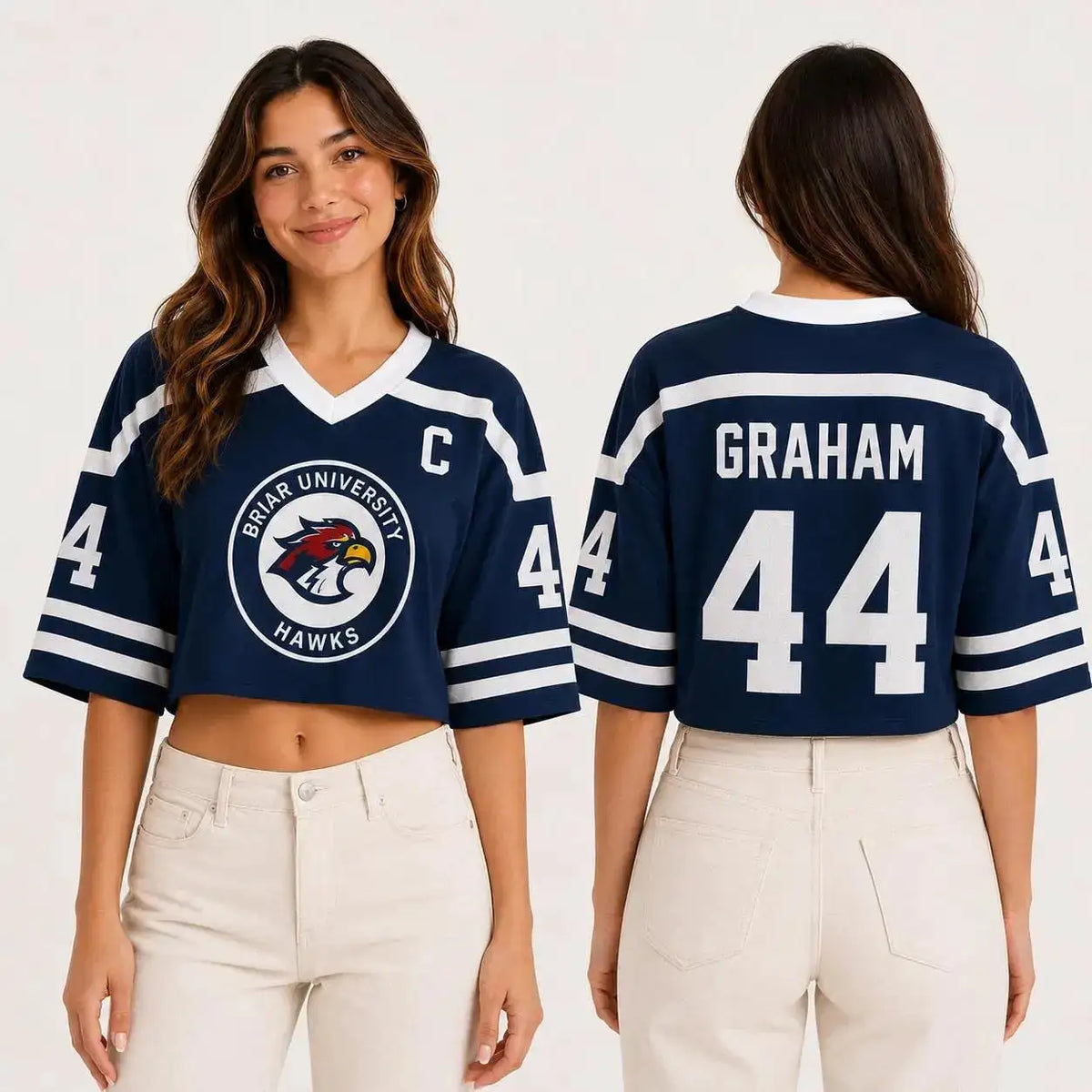 Hot Briar University Hawks Crop Jersey Graham 44 Hockey Romance Jersey Off Campus Bookish Apparel Logan Di Laurentis 66 Tucker by Dropshipman