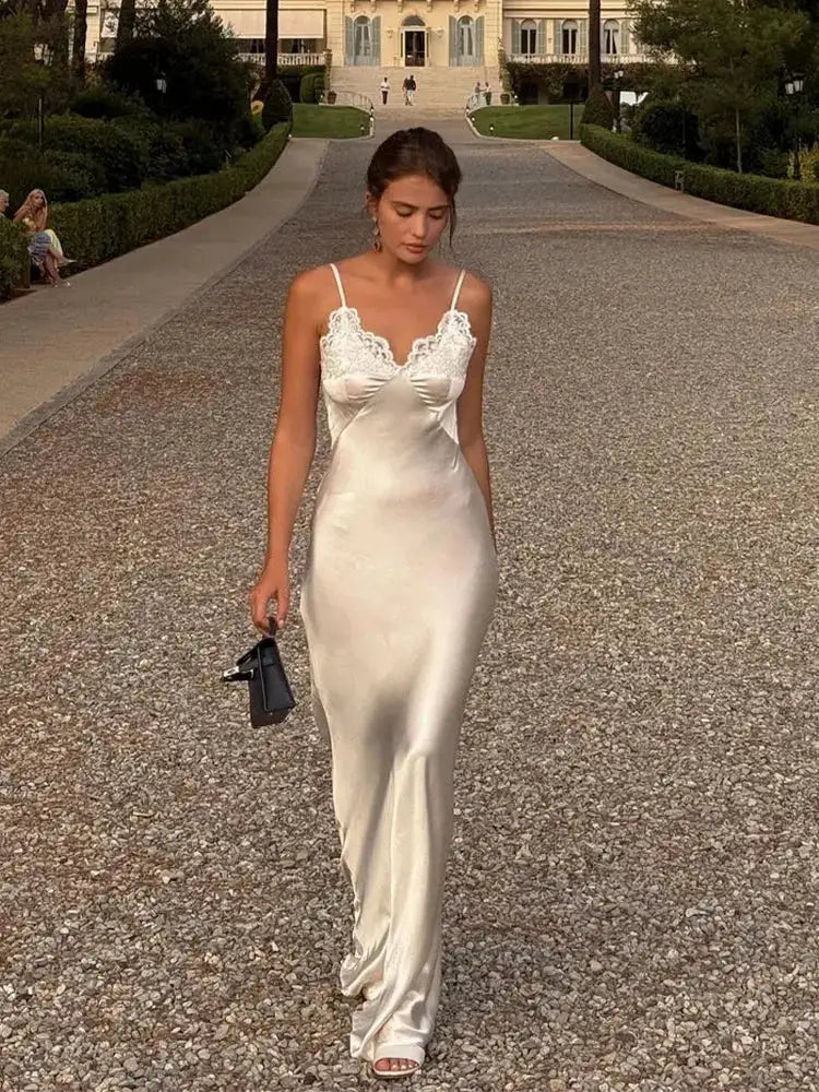 Women White Lace Trim Corset Mini Dress Sexy Sweetheart Neck Spaghetti Strap Slit Hem 2026 Summer Leisure Nightclub Party Wear by Dropshipman