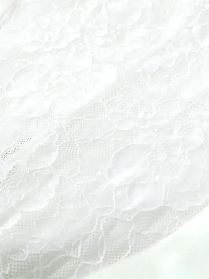 Women White Lace Trim Corset Mini Dress Sexy Sweetheart Neck Spaghetti Strap Slit Hem 2026 Summer Leisure Nightclub Party Wear by Dropshipman