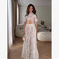 Damen weißes Korsett-Minikleid mit Spitzenbesatz, sexy Neckholder, Spaghettiträger, Schlitzsaum, Sommer 2026, Freizeit, Nachtclub, Partykleidung