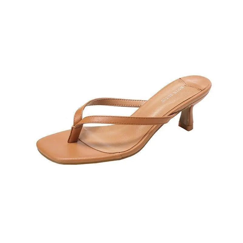 Shopezra L.L.C. women's white summer fashion sandals with thin straps, open-toe, thong design, high heels, size 34-43.