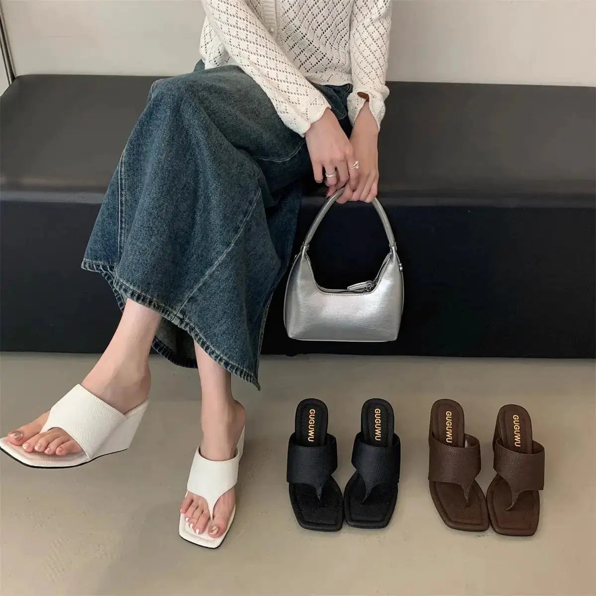 Korean Style Niche Design High-End Thong Sandals for Women&