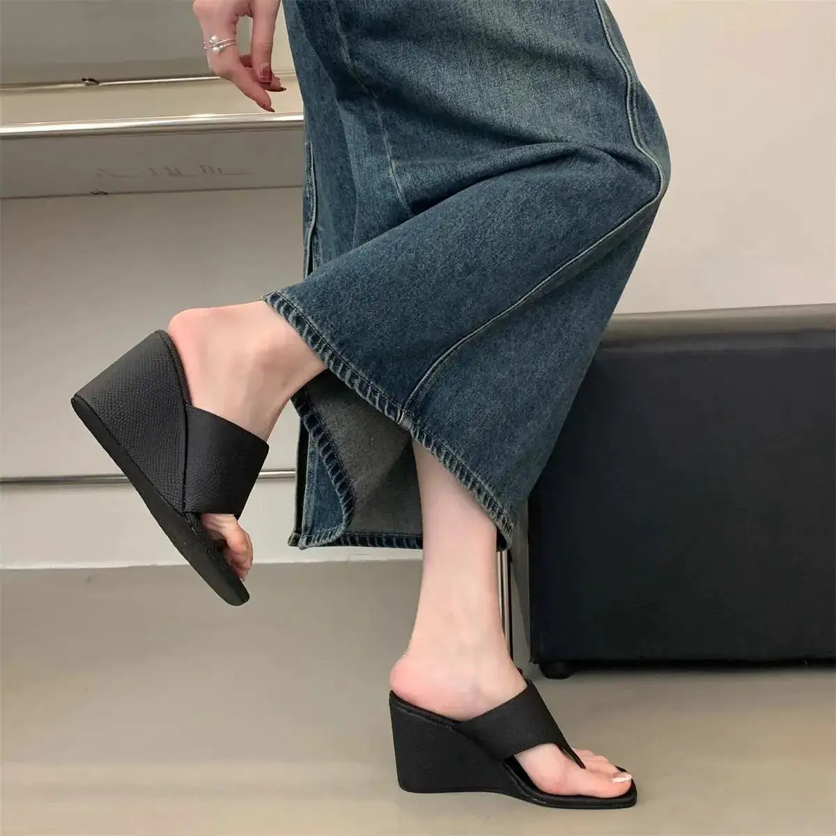 Korean Style Niche Design High-End Thong Sandals for Women&