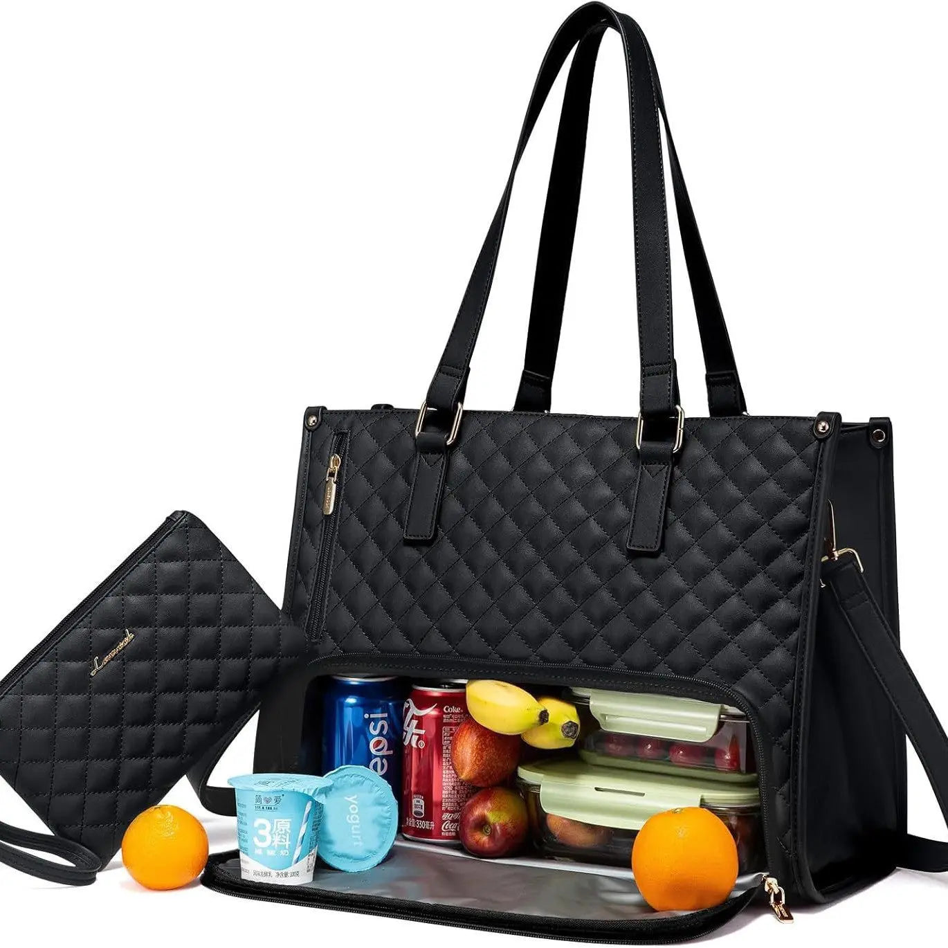 White women's insulated lunch bag by SHOPEZRA L.L.C. with a 36x16x30cm size, designed for keeping food fresh.