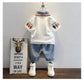 2-10 Years Kids Boys Clothes Set Summer Short Sleeve Cartoon Print Lapel T-shirt And Denim Shorts 2PCS Children Tracksuit Outfit SHOPEZRA L.L.C.
