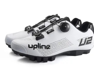Taiwan UPLINE cycling shoes in white, designed for road and mountain biking with stylish comfort and performance features.