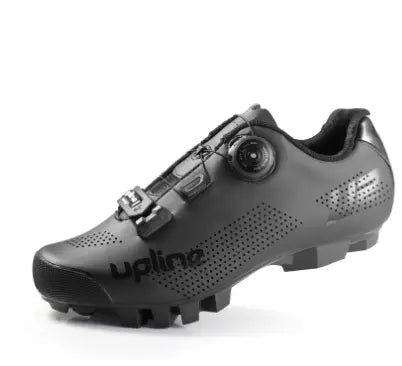 Taiwan UPLINE cycling shoes in black, designed for road and mountain biking, featuring a stylish and functional design.