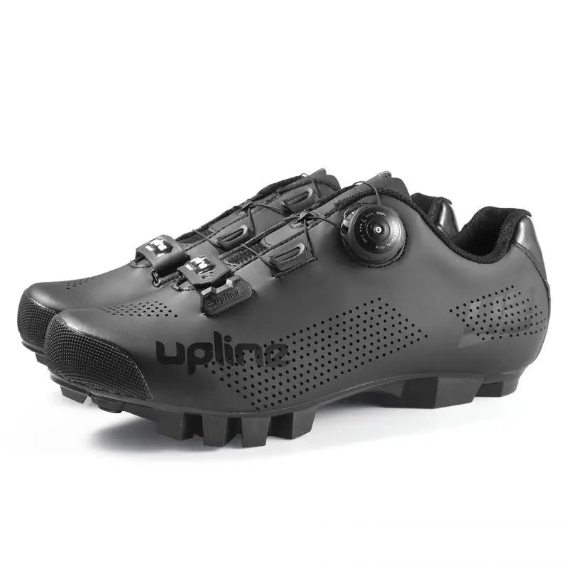 White Taiwan UPLINE cycling shoes by SHOPEZRA L.L.C. for road and mountain biking, featuring a sleek design and secure fit.