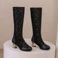Spring and Autumn New Style Fashion square Heel Mesh Hollow Women&
