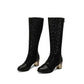 Spring and Autumn New Style Fashion square Heel Mesh Hollow Women&