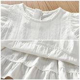 Girls Baby Dress Pure Cotton White Dress Summer Dress New Little Girl Sleeveless Thin Dress Children&