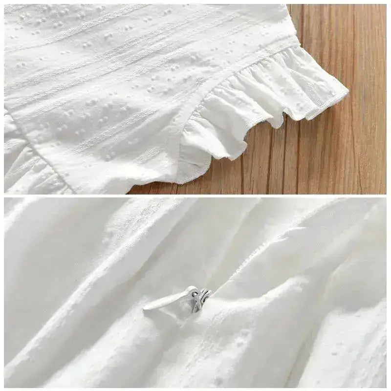 Girls Baby Dress Pure Cotton White Dress Summer Dress New Little Girl Sleeveless Thin Dress Children&