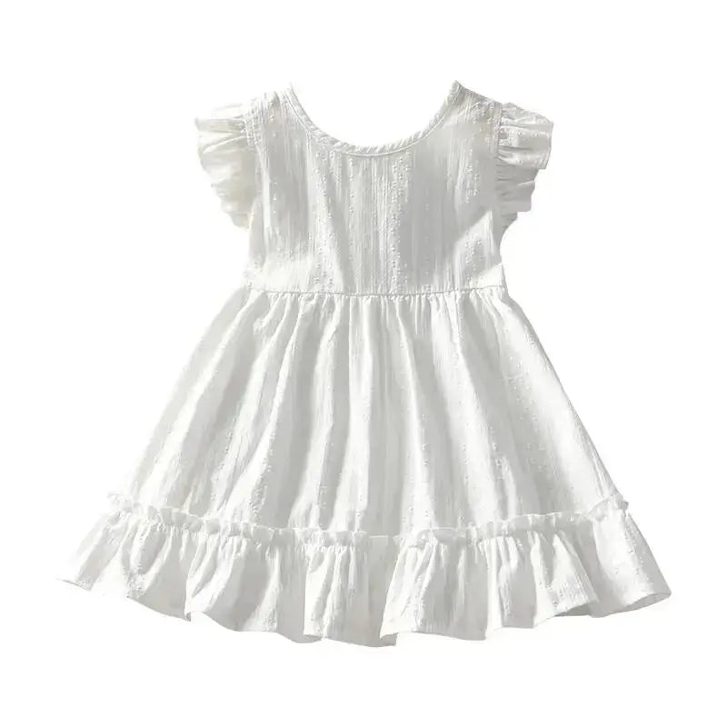 Girls Baby Dress Pure Cotton White Dress Summer Dress New Little Girl Sleeveless Thin Dress Children&