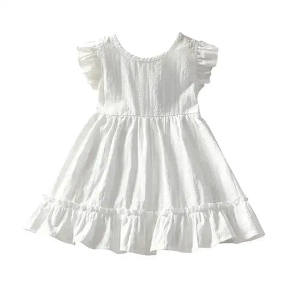 Girls Baby Dress Pure Cotton White Dress Summer Dress New Little Girl Sleeveless Thin Dress Children&