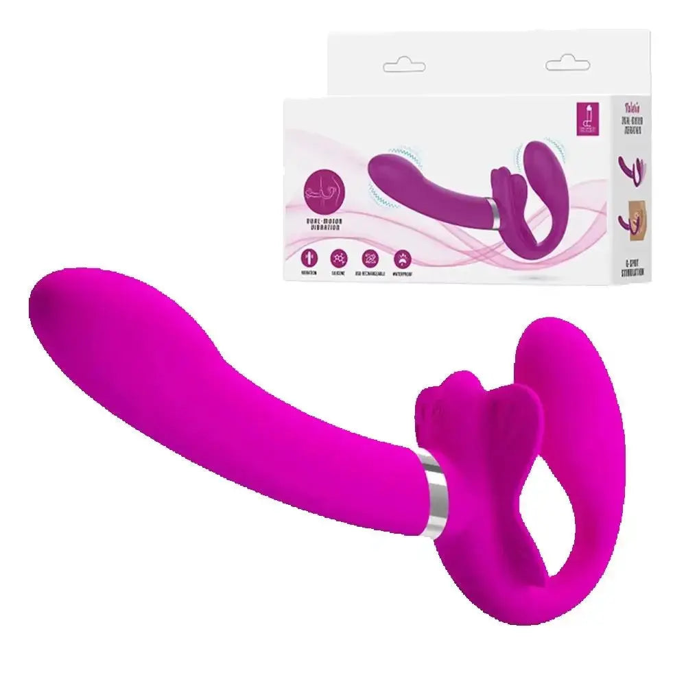 SHOPEZRA L.L.C. Baile dual vibrating wearable dildo with 12 speeds, double-ended design, for women and lesbian intimacy.
