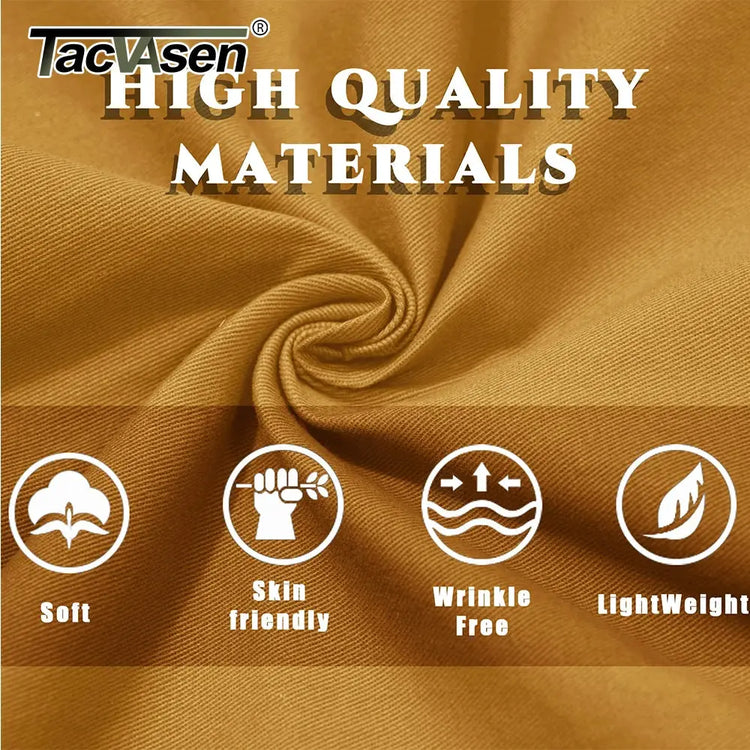 TACVASEN Summer Breathable Cotton Cargo Shorts Mens Casual Multi-pockets Twill Work Shorts Hiking Camping Short Pants Outdoor SHOPEZRA L.L.C.