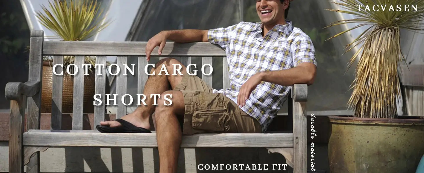 TACVASEN Summer Breathable Cotton Cargo Shorts Mens Casual Multi-pockets Twill Work Shorts Hiking Camping Short Pants Outdoor SHOPEZRA L.L.C.