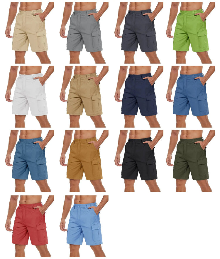 TACVASEN Summer Breathable Cotton Cargo Shorts Mens Casual Multi-pockets Twill Work Shorts Hiking Camping Short Pants Outdoor SHOPEZRA L.L.C.