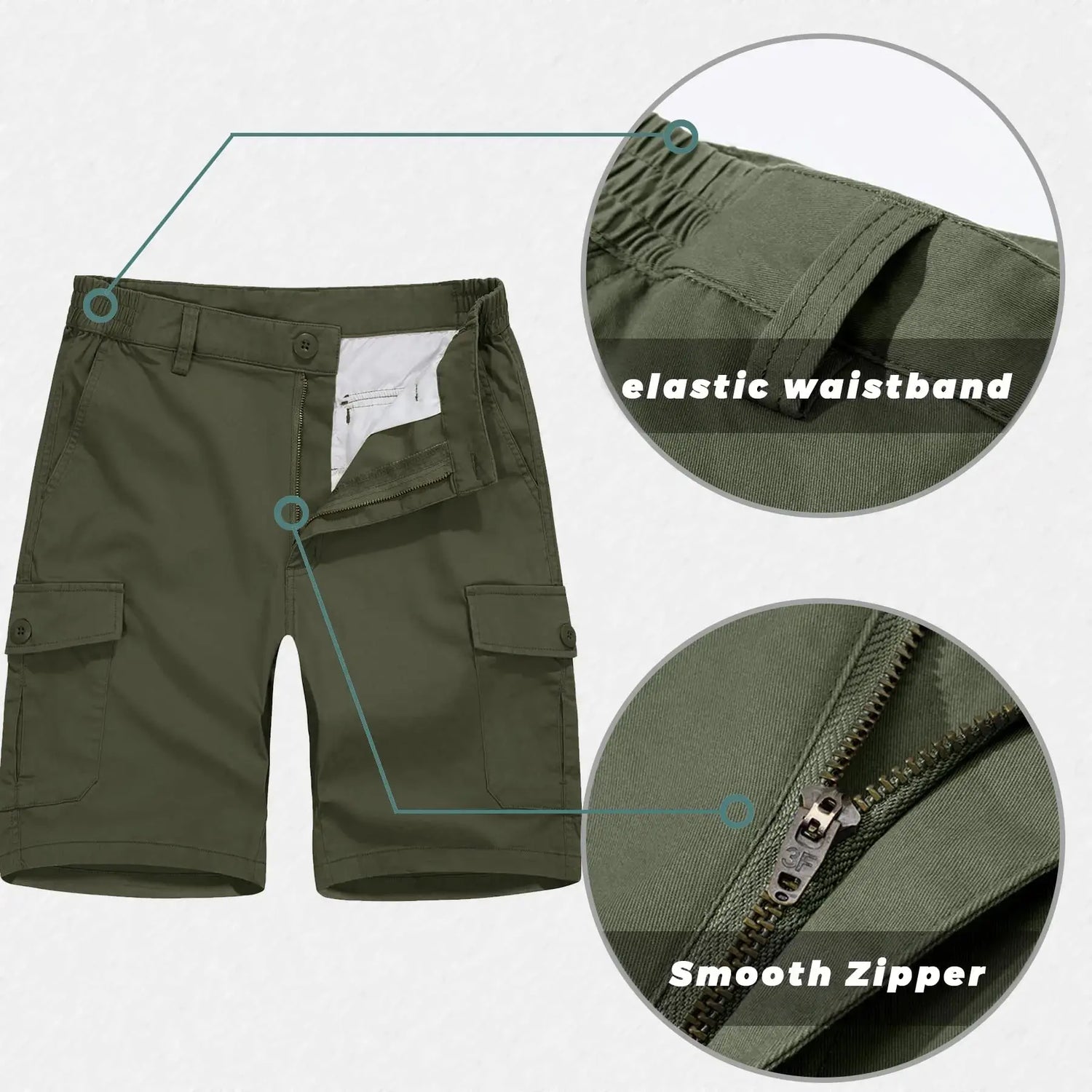 TACVASEN Summer Breathable Cotton Cargo Shorts Mens Casual Multi-pockets Twill Work Shorts Hiking Camping Short Pants Outdoor SHOPEZRA L.L.C.