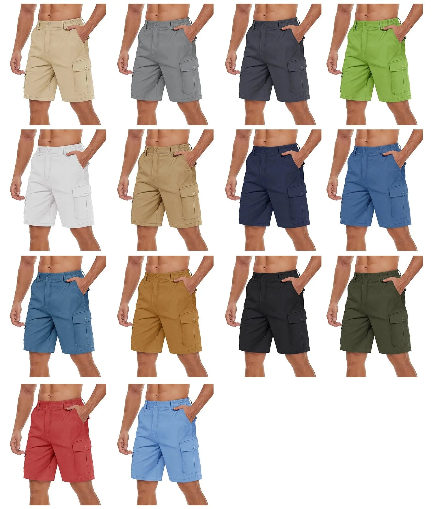 TACVASEN Summer Breathable Cotton Cargo Shorts Mens Casual Multi-pockets Twill Work Shorts Hiking Camping Short Pants Outdoor SHOPEZRA L.L.C.