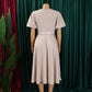 Elegant Office Dress for Women Professional O Neck Short Sleeve Belt Waisted A Line Mid Calf Formal Business Work Dress Midi New SHOPEZRA L.L.C.