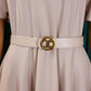 Elegant Office Dress for Women Professional O Neck Short Sleeve Belt Waisted A Line Mid Calf Formal Business Work Dress Midi New SHOPEZRA L.L.C.