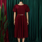 Elegant Office Dress for Women Professional O Neck Short Sleeve Belt Waisted A Line Mid Calf Formal Business Work Dress Midi New SHOPEZRA L.L.C.
