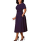 Elegant Office Dress for Women Professional O Neck Short Sleeve Belt Waisted A Line Mid Calf Formal Business Work Dress Midi New SHOPEZRA L.L.C.