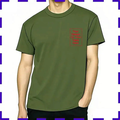 Customized Tee Shirt Your Text Here Premium Cotton Comfortable Men Tshirt Bigger Size O Neck Fashion Perfect Gift summer tees by Dropshipman