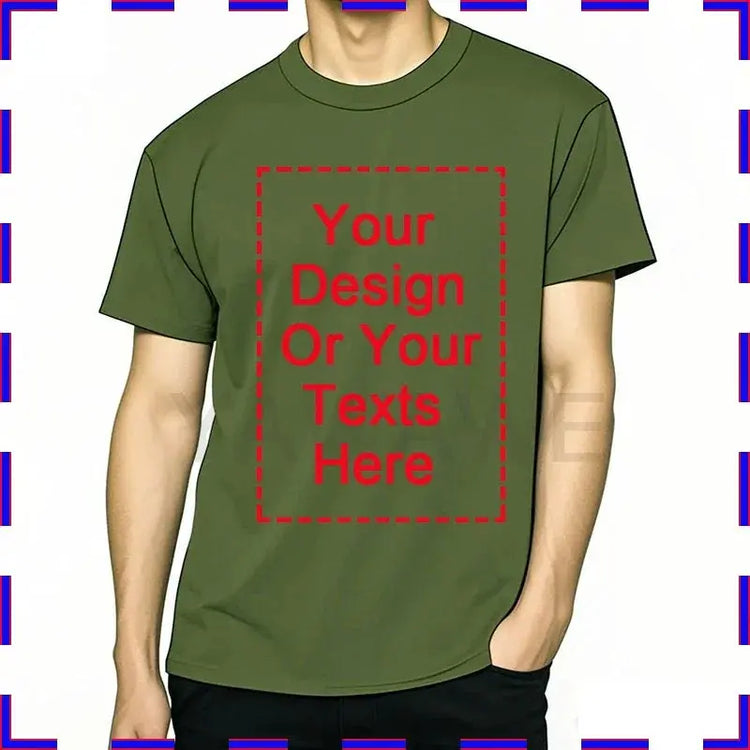 Customized Tee Shirt Your Text Here Premium Cotton Comfortable Men Tshirt Bigger Size O Neck Fashion Perfect Gift summer tees SHOPEZRA L.L.C.