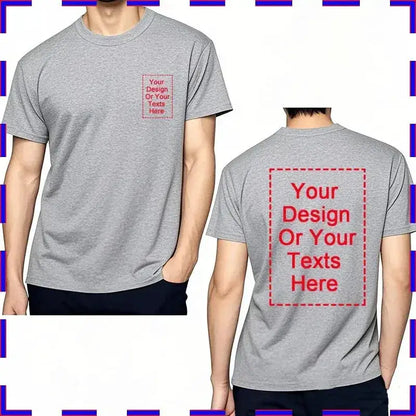 Customized Tee Shirt Your Text Here Premium Cotton Comfortable Men Tshirt Bigger Size O Neck Fashion Perfect Gift summer tees by Dropshipman