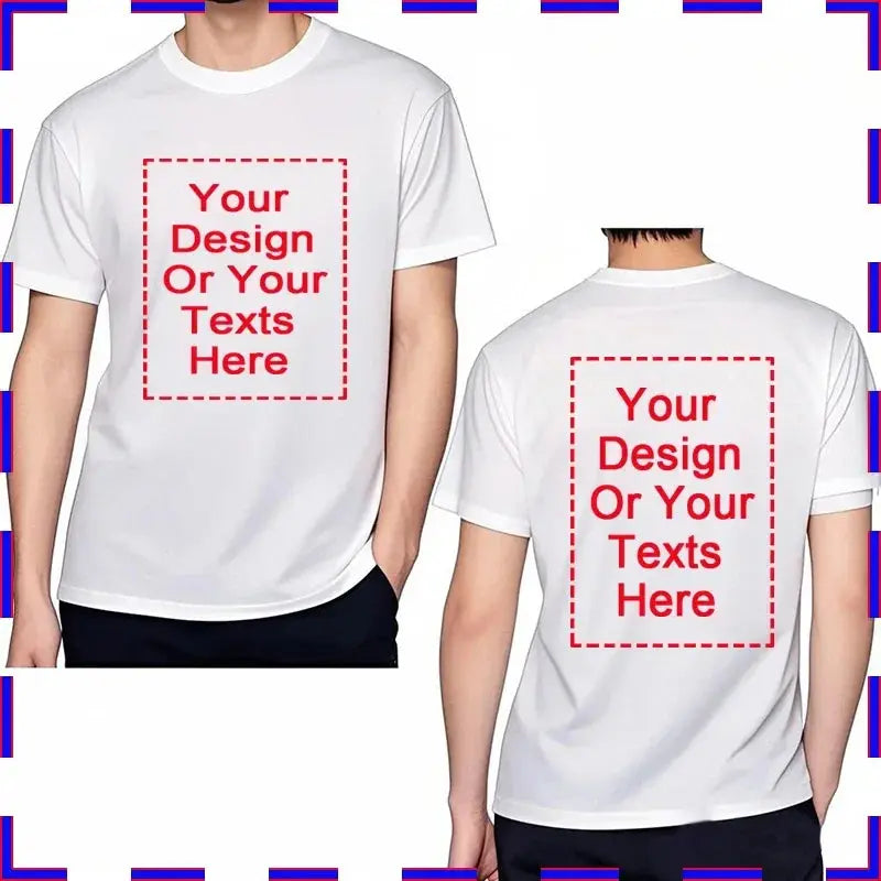 White men's oversized T-shirt by SHOPEZRA L.L.C. with O-neck, premium cotton, front and back view, ideal for summer wear.