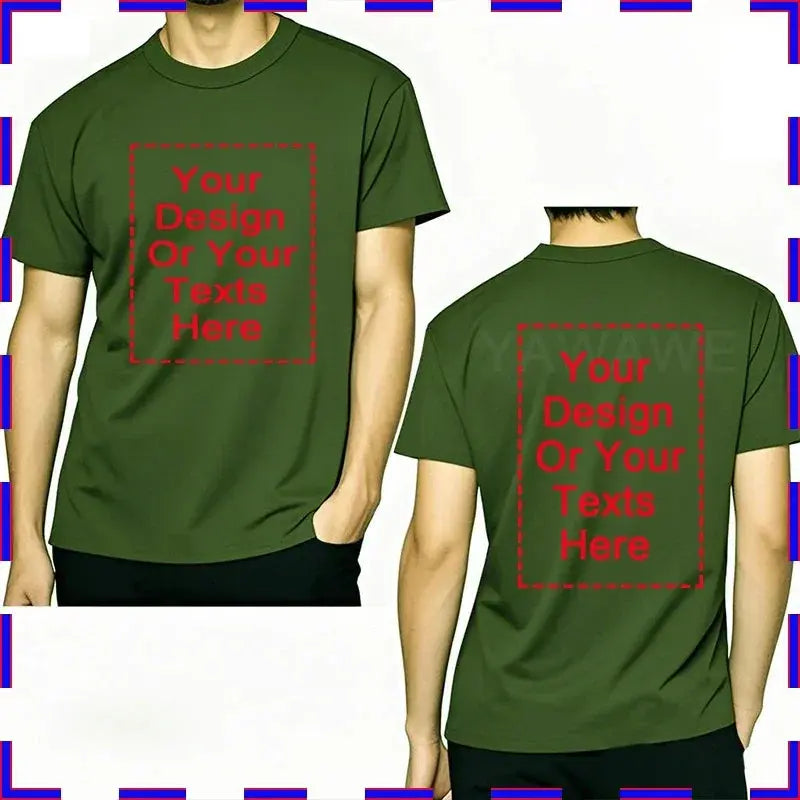 White men's premium cotton T-shirt with O-neck, front and back view, available in larger sizes, comfortable and stylish for summer.