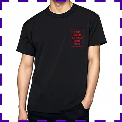 Customized Tee Shirt Your Text Here Premium Cotton Comfortable Men Tshirt Bigger Size O Neck Fashion Perfect Gift summer tees by Dropshipman